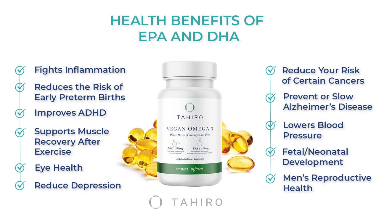 How much EPA and DHA per day for benefits?