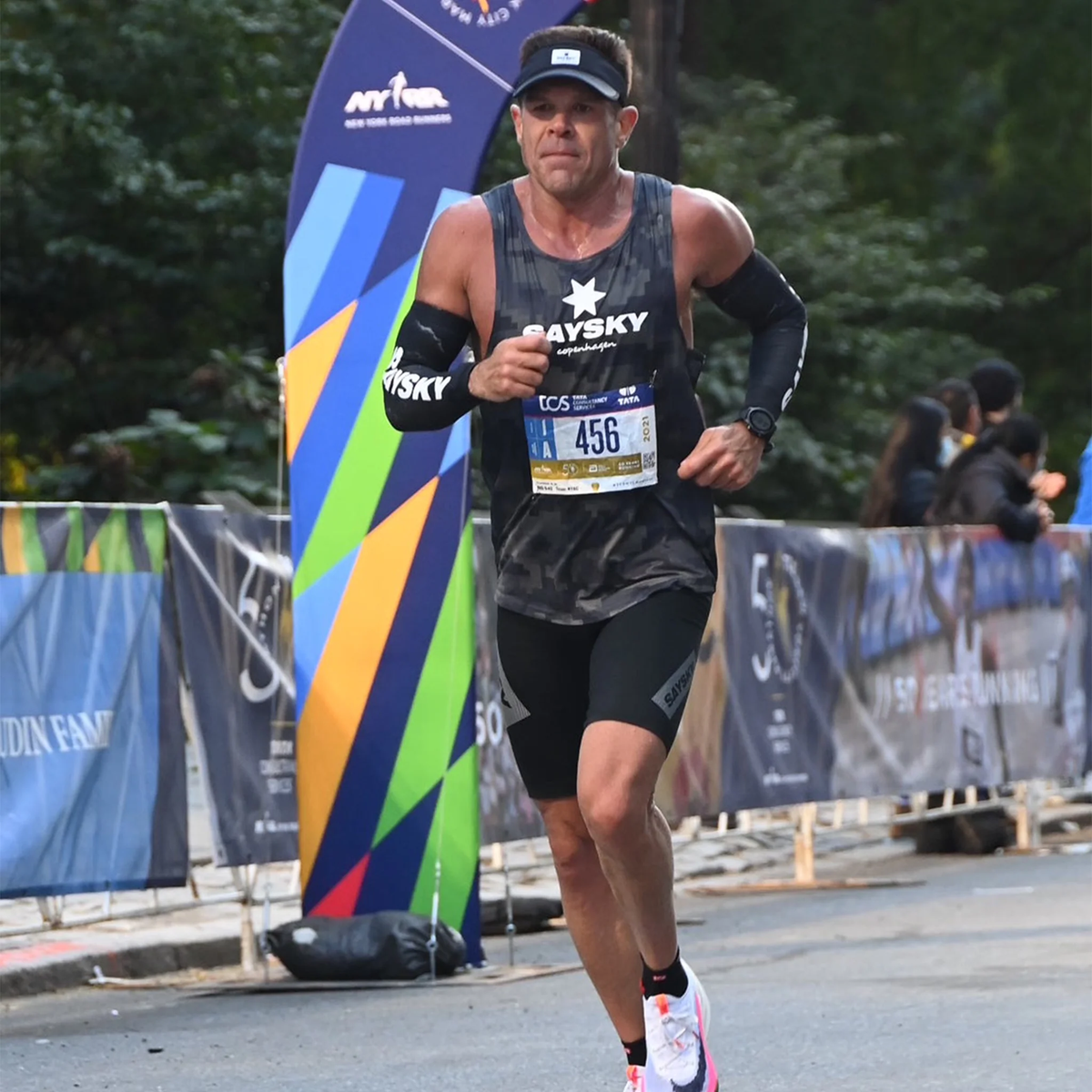 Ken Rideout racing the New York City Marathon.